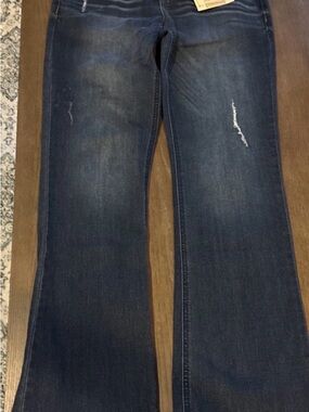 Democracy Dark Wash Ab Technology Itty Bitty Boot Cut Jeans with Light Distress